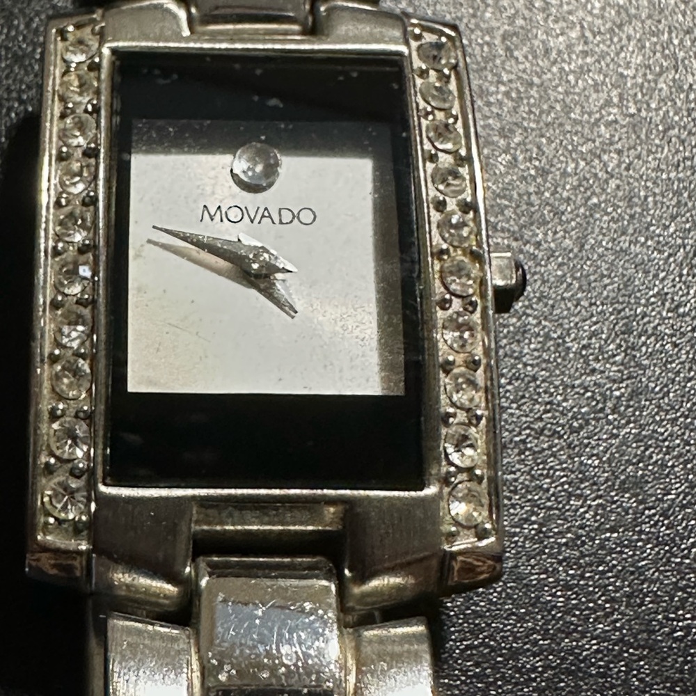 Movado Silver and Diamond Quartz Watch